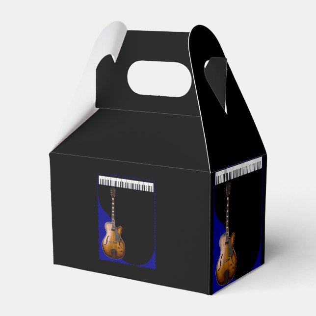 Guitar And Piano Background Favour Box (Front Side)