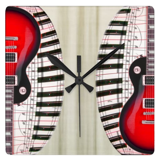 Image of Guitar and Piano Clock