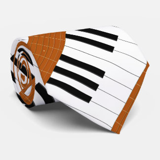 Guitar and piano stripe tie