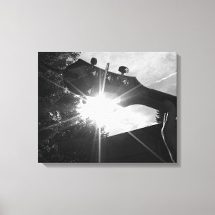 Guitar and Sun in Harmony Canvas Print
