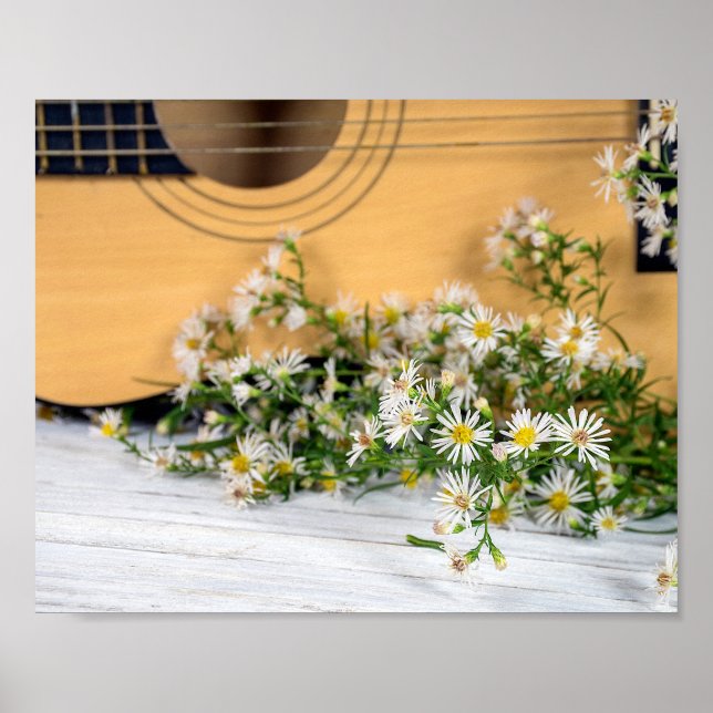 guitar and wildflowers poster (Front)