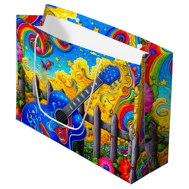 Guitar Art Large Gift Bag (Front Angled)