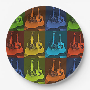 Guitar Art Paper Plate