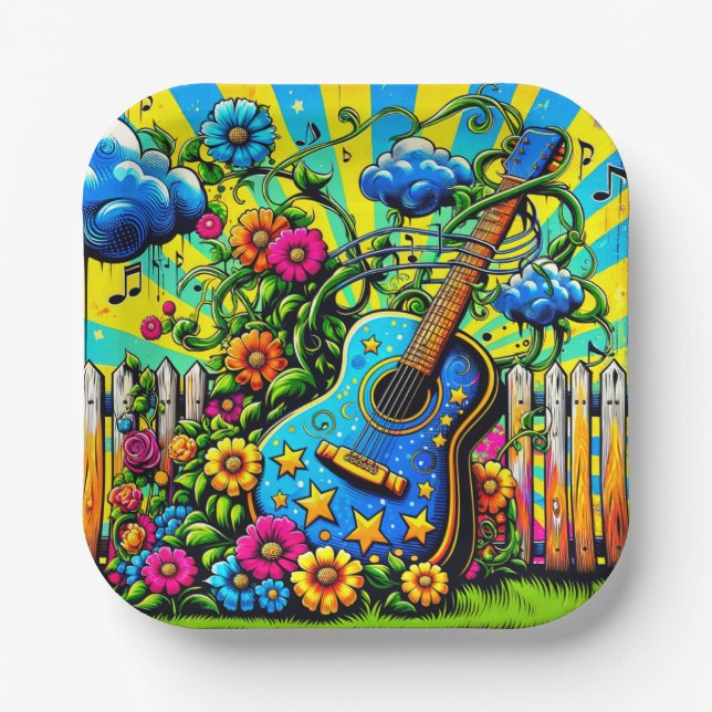 Guitar Art Paper Plate (Front)