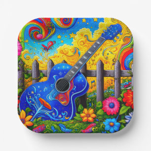 Guitar Art Paper Plate