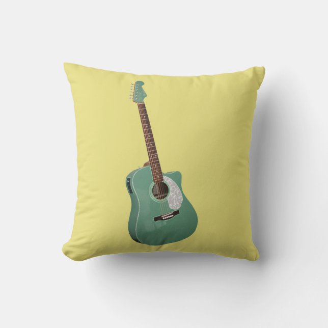 Guitar art print cushion (Front)