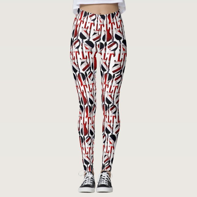 Guitar Art - Union Jack British England UK Flag Leggings (Front)