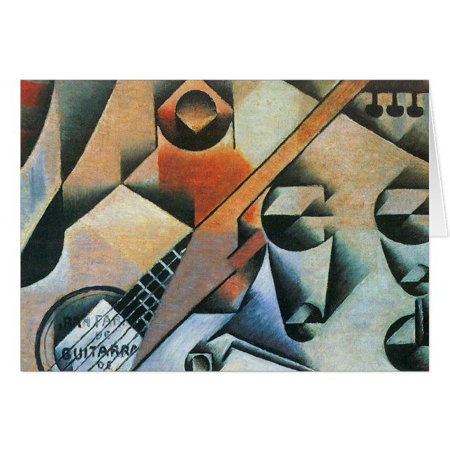 Guitar (Banjo) and Glasses, Juan Gris, Vintage Art (Front Horizontal)