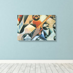 Guitar (Banjo) and Glasses, Juan Gris, Vintage Art Canvas Print