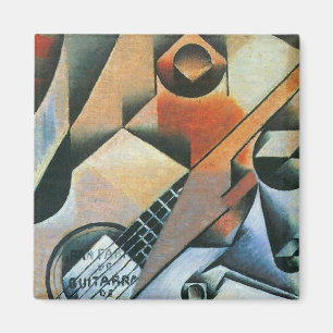 Guitar (Banjo) and Glasses, Juan Gris, Vintage Art Magnet