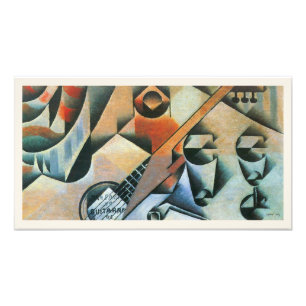 Guitar (Banjo) and Glasses, Juan Gris, Vintage Art Photo Print