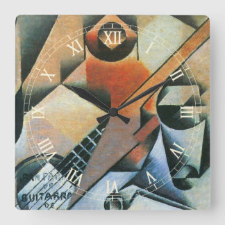 Guitar (Banjo) and Glasses, Juan Gris, Vintage Art Square Wall Clock