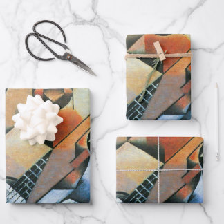 Guitar (Banjo) and Glasses, Juan Gris, Vintage Art Wrapping Paper Sheet
