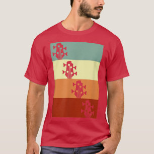 Guitar Bass Player Guitarist Bassist Music Retro V T-Shirt