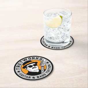 Guitar & Bass Tuition - Fret Works    Round Paper Coaster