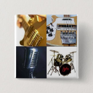 Guitar Bass Vocals Drums 15 Cm Square Badge