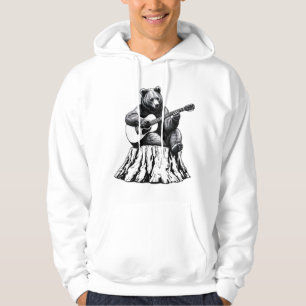 Guitar Bear Jam – Music Meets Nature White Hoodie