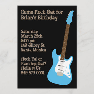 Guitar Birthday Party Invitation