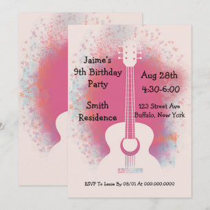 Guitar Birthday Party Invitation