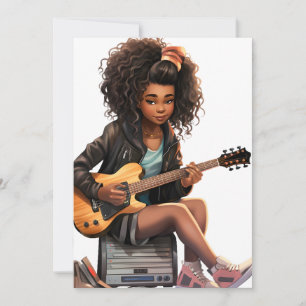 Guitar black girl magic melanin brown skin girls invitation