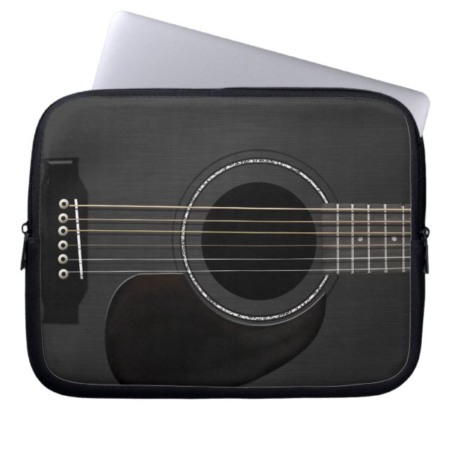 Guitar Black Laptop Sleeve (Front)