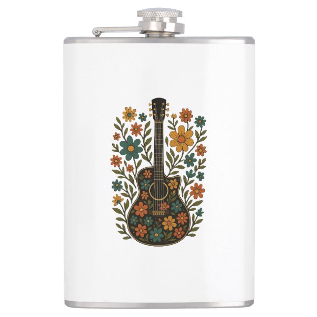 Guitar & Bloom Designs Hip Flask (Front)
