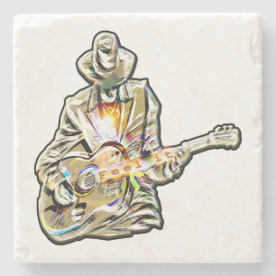 Guitar Blues Mann - Feel it Stone Coaster