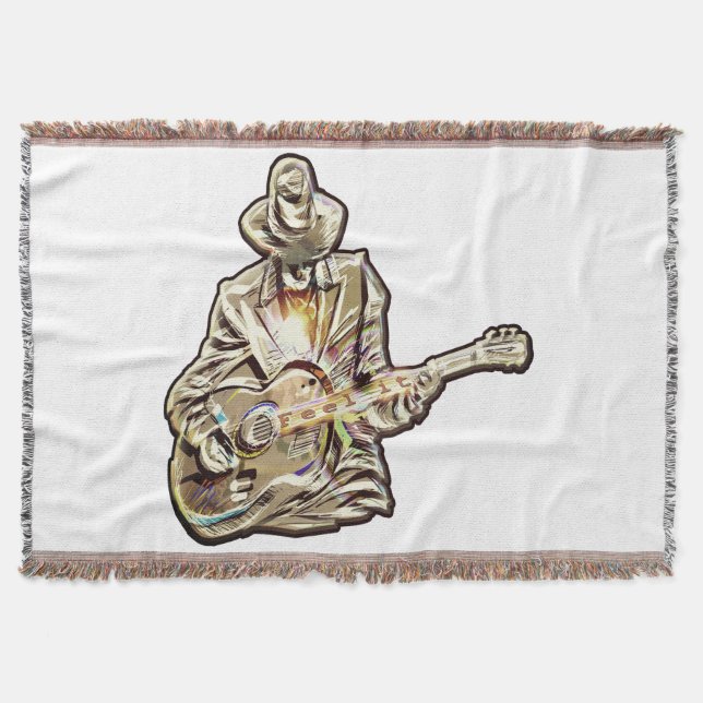 Guitar Blues Mann - Feel it      Throw Blanket (Front)