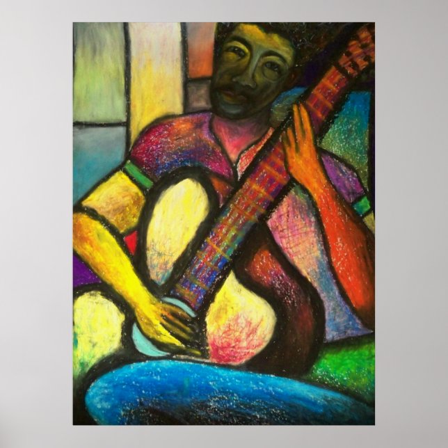 Guitar Blues Player Poster (Front)