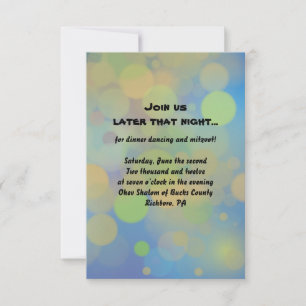 Guitar Boy Bar Mitzvah Reception Party Card