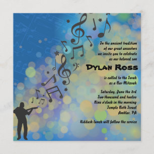Guitar Boy Bat Bar Mitzvah Invitation