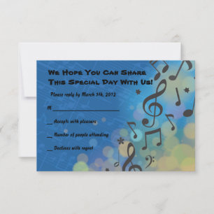 Guitar Boy Bat Bar Mitzvah Invitation Reply Card