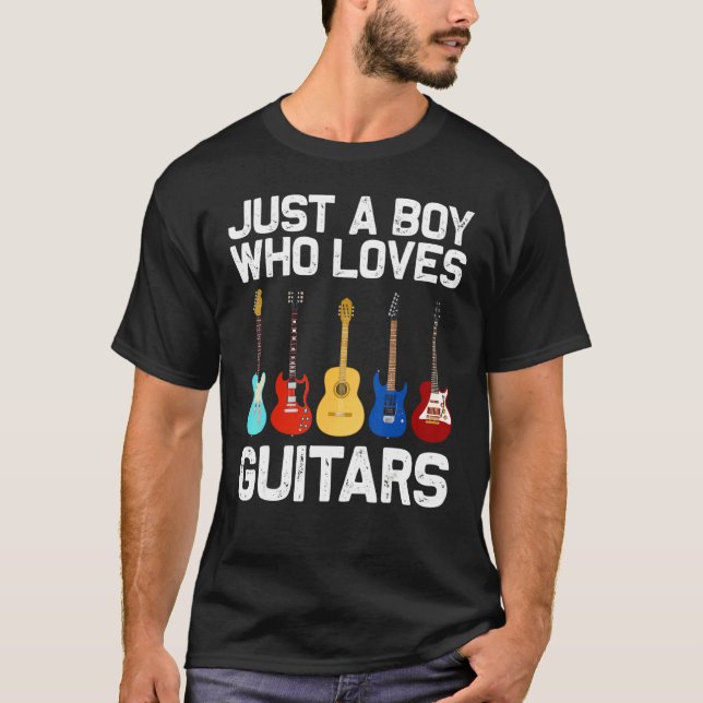 Guitar Boys Kids Guitar  Players Guitarists T-Shirt (Front)