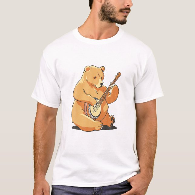 Guitar Brown Bear T-Shirt (Front)