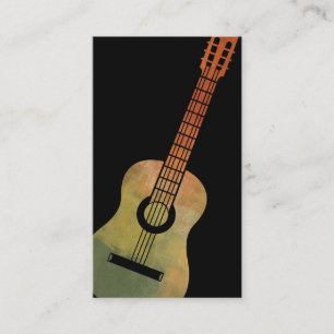 Guitar Business Cards - Artistic Green Orange