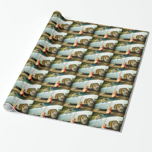 Guitar Cadillac and Cowboy Boots print Wrapping Paper
