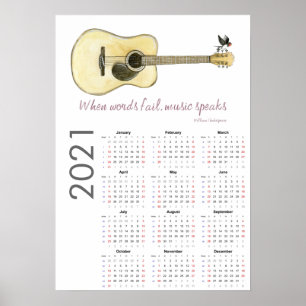 Guitar Calendar 2021 Poster