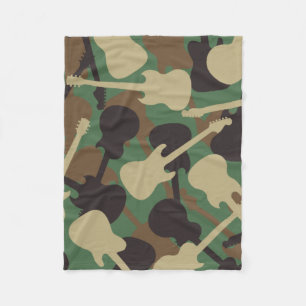 Guitar Camouflage Fleece Blanket
