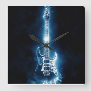 Guitar Candy Tin Square Paper Coaster Keychain Wall Clock