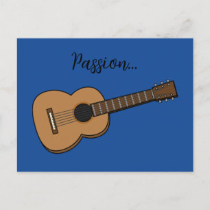Guitar Cartoon Add your Text Holiday Postcard