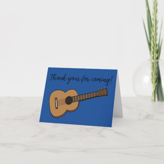 Guitar Cartoon | Add your Text Thank You Card (Front)