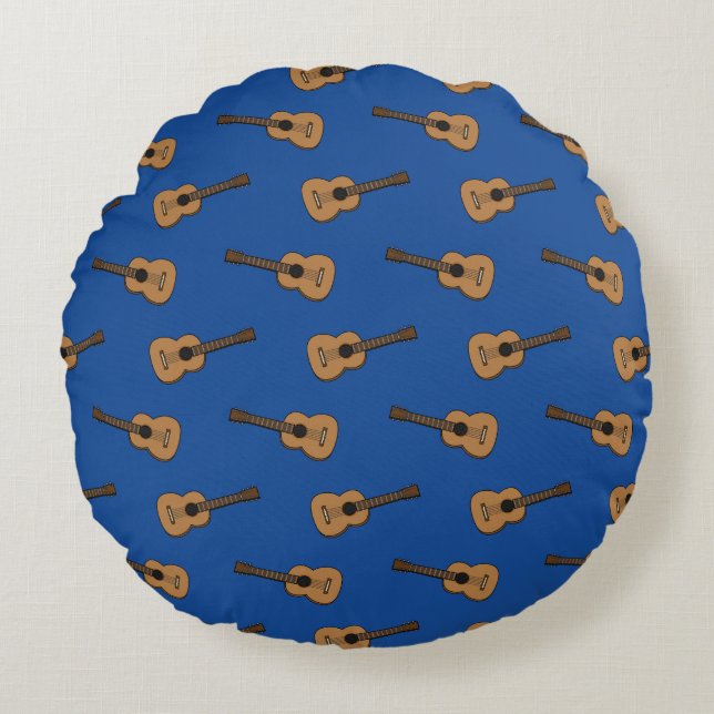 Guitar Cartoon Round Cushion (Front)