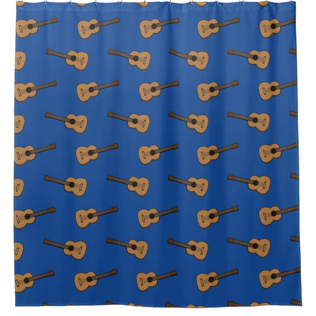 Guitar Cartoon Shower Curtain (Front)