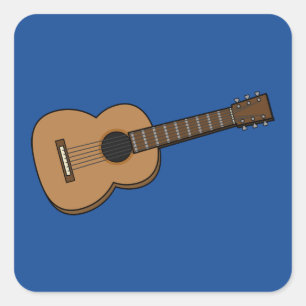 Guitar Cartoon Square Sticker