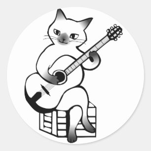 guitar cat stickers