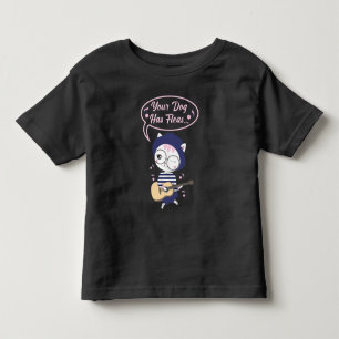 Guitar Cat Ukulele Player Kitten Dog Has Fleas Toddler T-Shirt