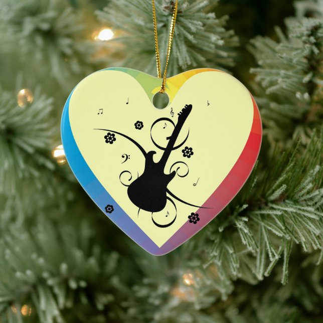 Guitar Ceramic Ornament (Tree)