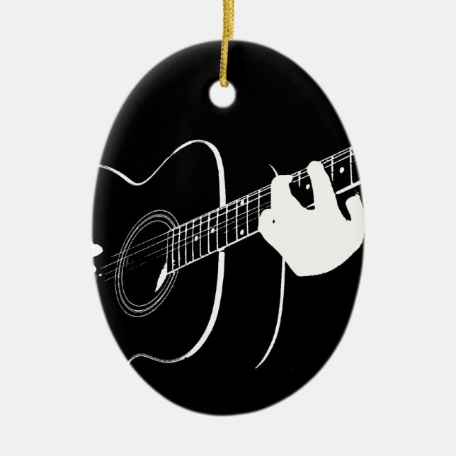 guitar ceramic tree decoration (Front)
