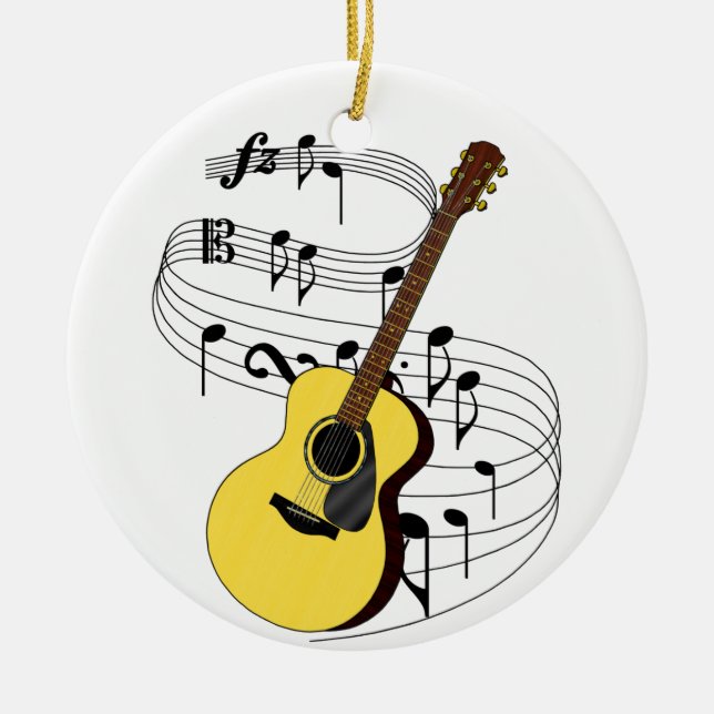 Guitar Ceramic Tree Decoration (Front)