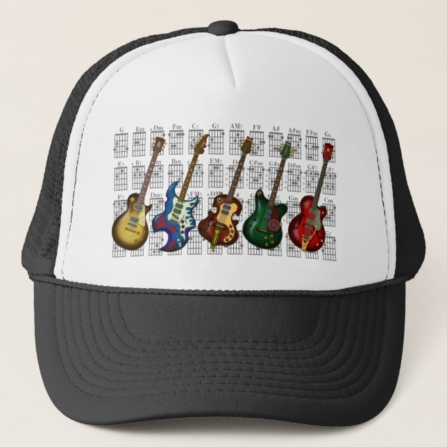 Guitar & chord2 trucker hat (Front)